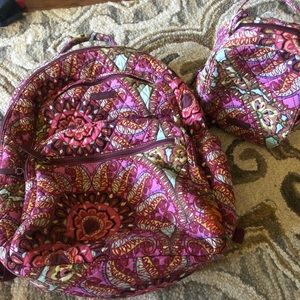 Vera Bradley Large Back pack with matching Lunch